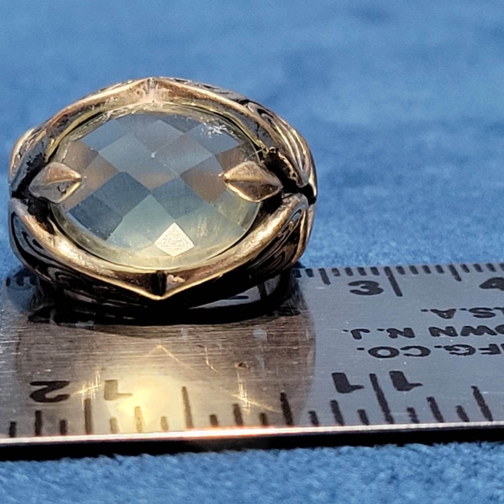 BEAUTIFUL Carolyn Pollack Green Gemstone Ring - Picture 6 of 11